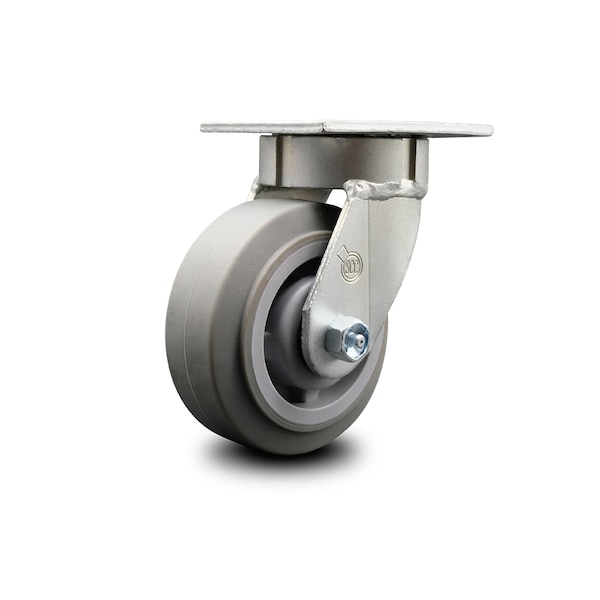 5 Inch Kingpinless Thermoplastic Rubber Wheel Swivel Top Plate Caster SCC